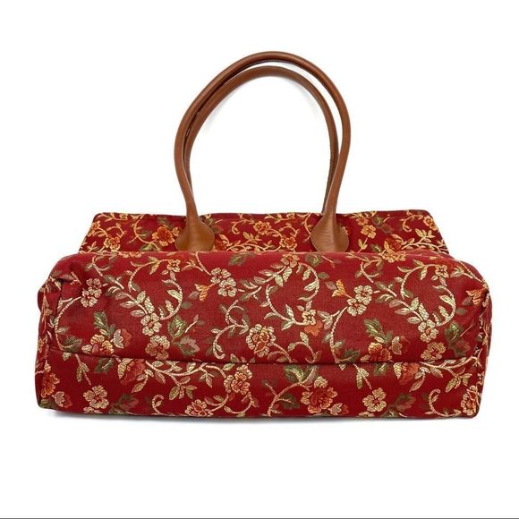 Pasttimes vintage floral fabric large tote bag w pouch - Picture 6 of 15